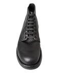 Dolce & Gabbana Equisite Black Lace-Up Leather Boots