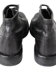 Dolce & Gabbana Equisite Black Lace-Up Leather Boots
