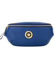 Versace Small Navy Calf Leather Medusa Pendant Fanny Waist Pack Belt Bag