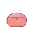 Michael Kors Jet Set Glam Tea Rose Leather Oval Crossbody Handbag Purse