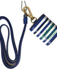 Dolce & Gabbana Chic Blue Striped Leather Airpods Case