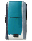 Dolce & Gabbana Elegant Leather Crossbody Phone Bag in Blue & White