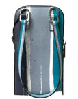 Dolce & Gabbana Elegant Leather Crossbody Phone Bag in Blue & White