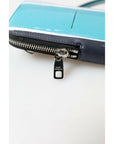 Dolce & Gabbana Elegant Leather Crossbody Phone Bag in Blue & White