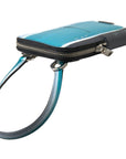 Dolce & Gabbana Elegant Leather Crossbody Phone Bag in Blue & White