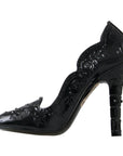Dolce & Gabbana Elegant Black Crystal Cinderella Pumps