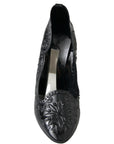 Dolce & Gabbana Elegant Black Crystal Cinderella Pumps