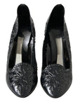Dolce & Gabbana Elegant Black Crystal Cinderella Pumps