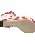 Dolce & Gabbana Floral Ankle Strap Wedge Sandals