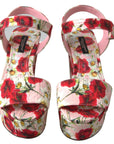Dolce & Gabbana Floral Ankle Strap Wedge Sandals