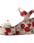 Dolce & Gabbana Floral Ankle Strap Wedge Sandals