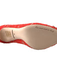 Dolce & Gabbana Chic Red Lace Heels with Crystal Embellishment