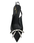 Dolce & Gabbana Embellished Black Slingback Heels Pumps