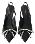 Dolce & Gabbana Embellished Black Slingback Heels Pumps