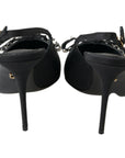 Dolce & Gabbana Embellished Black Slingback Heels Pumps