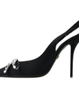 Dolce & Gabbana Embellished Black Slingback Heels Pumps