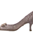 Dolce & Gabbana Elegant Pink Crystal Embellished Heels