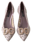 Dolce & Gabbana Elegant Pink Crystal Embellished Heels