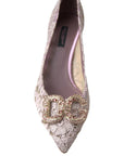 Dolce & Gabbana Elegant Pink Crystal Embellished Heels