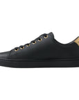 Dolce & Gabbana Black Gold Leather Classic Sneakers