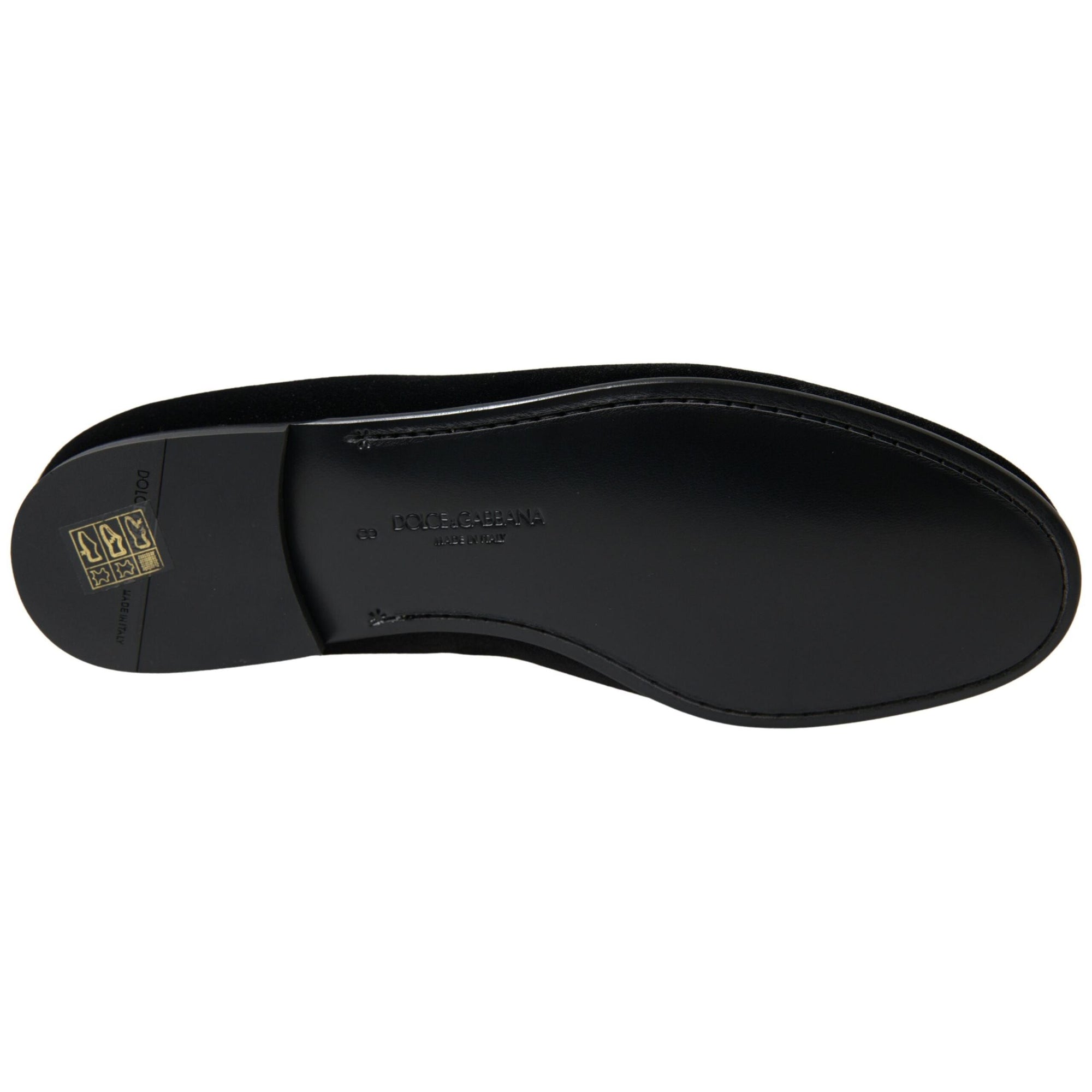 Dolce & Gabbana Elegant Velvet Black Loafers for Men