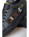 Dolce & Gabbana Elegant Portofino Leather Sneakers - Black Multicolor