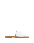 Chloé Elegant White Cotton Slide Sandals