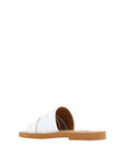 Chloé Elegant White Cotton Slide Sandals
