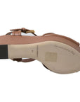 Dolce & Gabbana Chic Brown Leather Ankle Strap Wedges