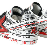 Dolce & Gabbana Multicolor Hand-Painted Leather Sneakers