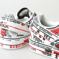 Dolce & Gabbana Multicolor Hand-Painted Leather Sneakers