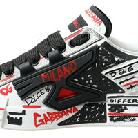 Dolce & Gabbana Multicolor Hand-Painted Leather Sneakers