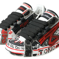 Dolce & Gabbana Multicolor Hand-Painted Leather Sneakers