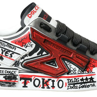 Dolce & Gabbana Multicolor Hand-Painted Leather Sneakers