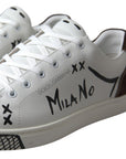 Dolce & Gabbana Sleek White Leather Casual Sneakers