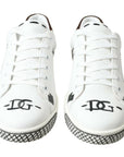 Dolce & Gabbana Sleek White Leather Casual Sneakers