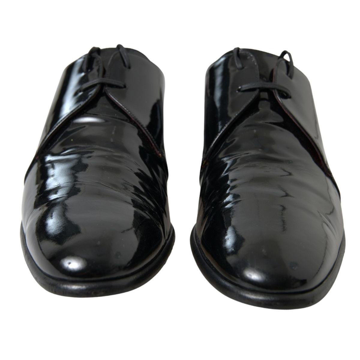 Dolce & Gabbana Elegant Black Patent Leather Formal Men's Shoes