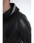 Dolce & Gabbana Elegant Black Leather Bomber Jacket
