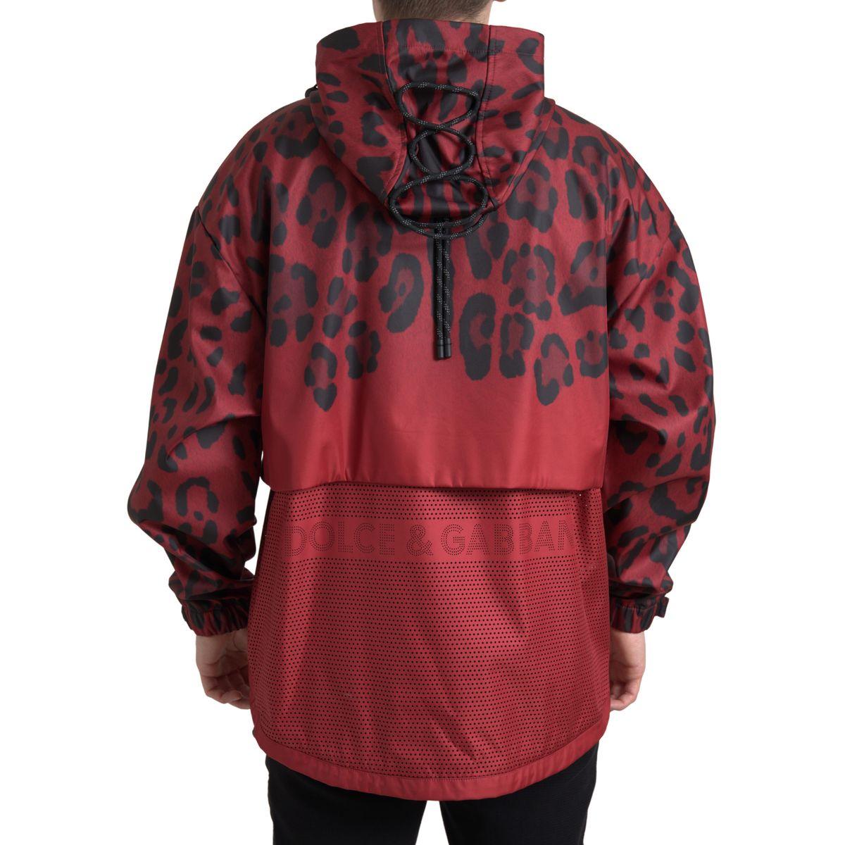 Dolce & Gabbana Radiant Red Leopard Print Hooded Jacket