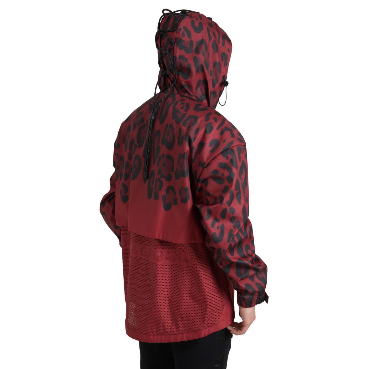 Dolce & Gabbana Radiant Red Leopard Print Hooded Jacket
