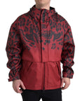 Dolce & Gabbana Radiant Red Leopard Print Hooded Jacket