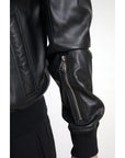 Dolce & Gabbana Elegant Black Leather Bomber Jacket