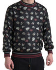 Dolce & Gabbana Elegant Silk Crewneck Pullover - Black Multicolor