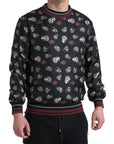 Dolce & Gabbana Elegant Silk Crewneck Pullover - Black Multicolor