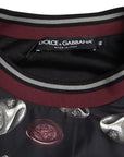 Dolce & Gabbana Elegant Silk Crewneck Pullover - Black Multicolor