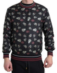 Dolce & Gabbana Elegant Silk Crewneck Pullover - Black Multicolor