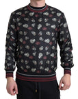 Dolce & Gabbana Elegant Silk Crewneck Pullover - Black Multicolor