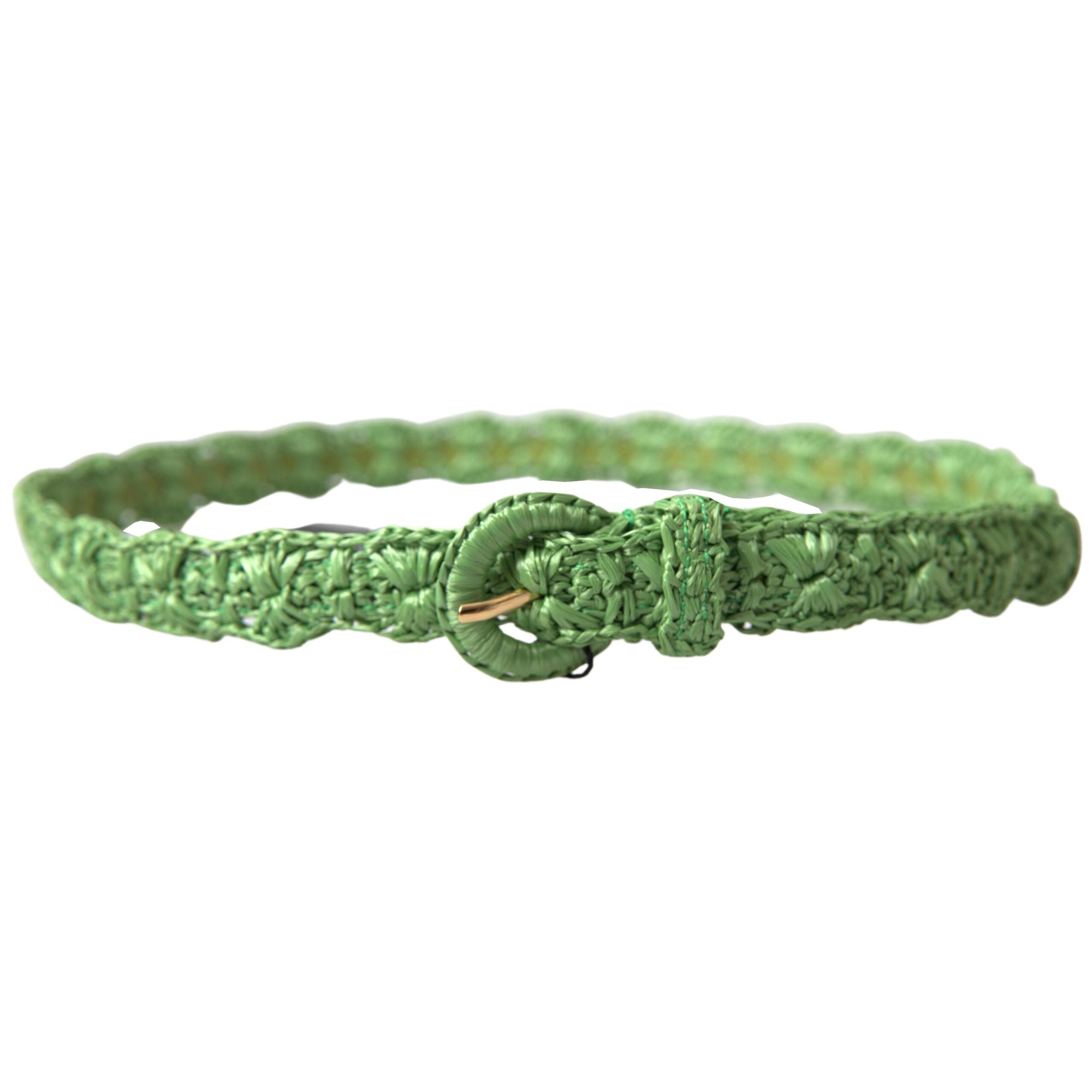 Dolce & Gabbana Elegant Green Viscose Belt with Metal Buckle