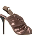 Dolce & Gabbana Elegant Slingback Stiletto Heels in Light Brown
