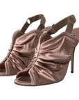 Dolce & Gabbana Elegant Slingback Stiletto Heels in Light Brown